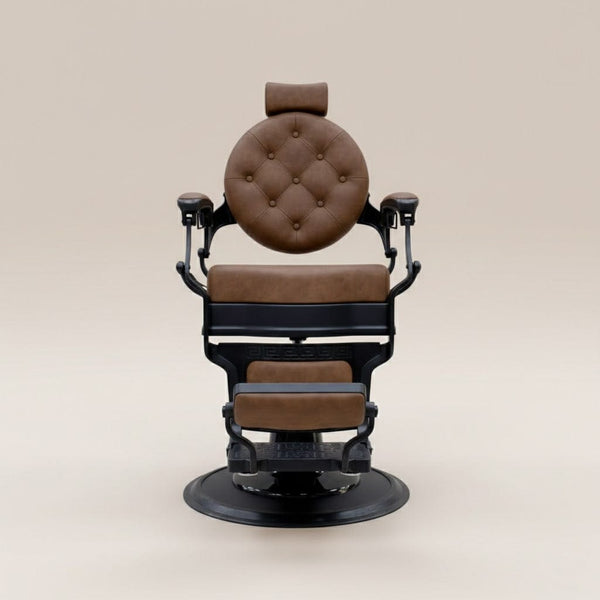 Globalstar BC-2000 Camel Barber Chair – Classic Hydraulic Barber Chair with Premium Faux Leather