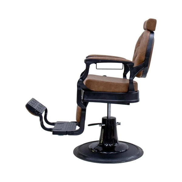 Globalstar BC-2000 Camel Barber Chair – Classic Hydraulic Barber Chair with Premium Faux Leather