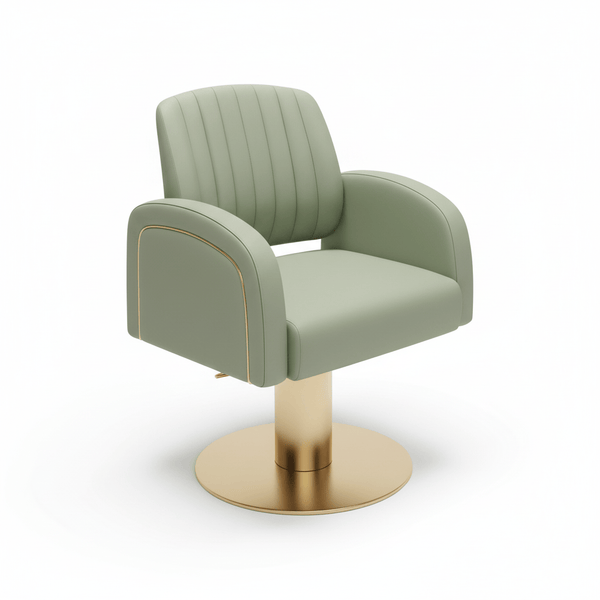 Globalstar Green Stainless Steel Base Styling Chair - Ergonomic Salon Chair with 360° Swivel