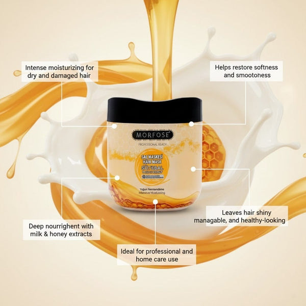 Morfose Milk & Honey Hair Mask 500 ml – Intense Moisturizing & Repairing Treatment for Dry and Damaged Hair