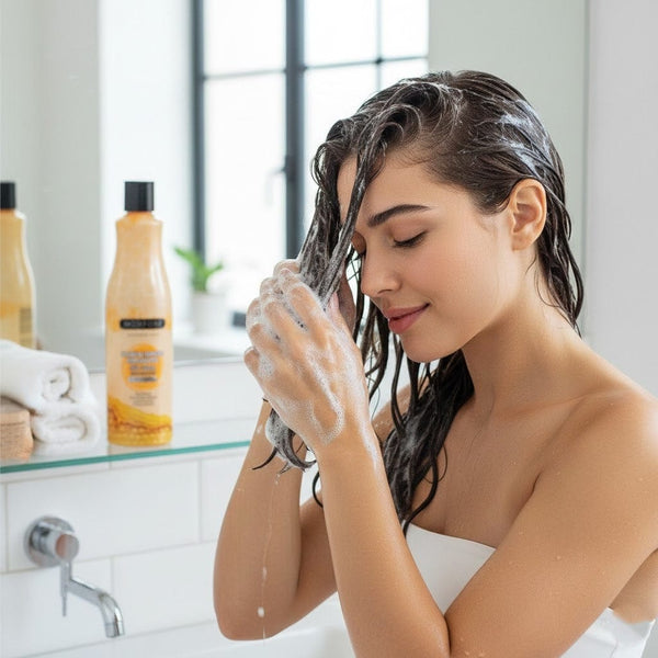 Morfose Milk & Honey Shampoo 500 ml – Intensive Nourishment for Dry & Damaged Hair with Milk Protein & Honey Extract