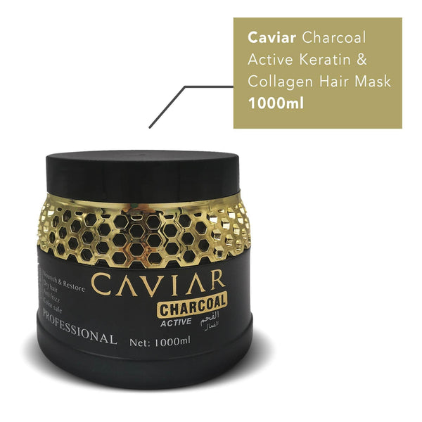Caviar Charcoal Active Keratin & Collagen Hair Mask 1000ml - Awarid UAE