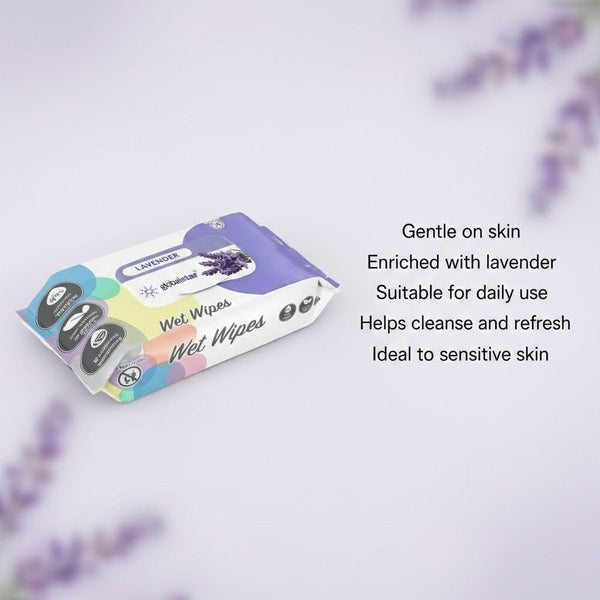 Globalstar Lavender & Lemon Wet Wipes 120 Pcs – Alcohol-Free Refreshing & Gentle Cleansing Wipes for Daily Use