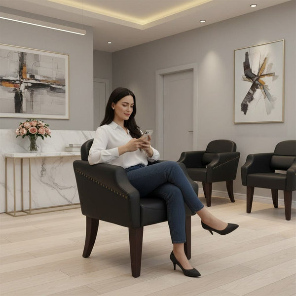 Globalstar Ladies Salon Chair Black – Classic Comfort Armchair for Beauty Salons