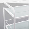 Globalstar Professional 3-Tier Glass Trolley– White Frame with Frosted Glass Shelves for Salon and Home Use