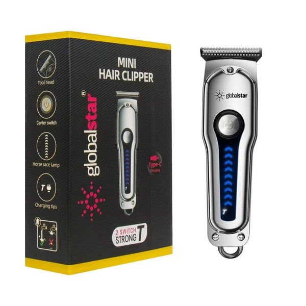 Globlastar Professional Mini Trimmer – Compact Handy‑Size Hair Shaper with Type‑C Cable and Dual Speed Control