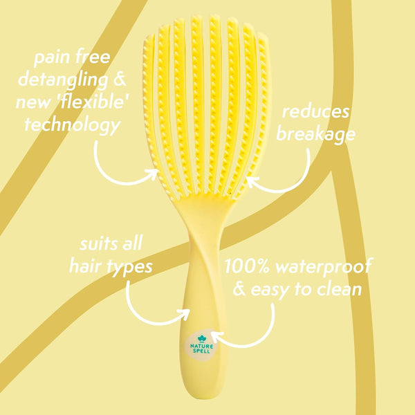 Nature Spell FlexiFlow Detangling Hair Brush – Flexible Strands Gentle Knot Removal for All Hair Types
