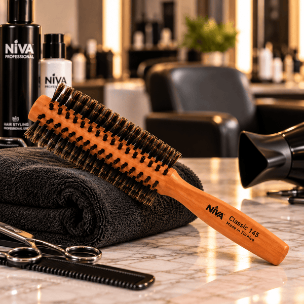 Niva Brushes Classic 145 Wooden Round Hair Brush – 40mm