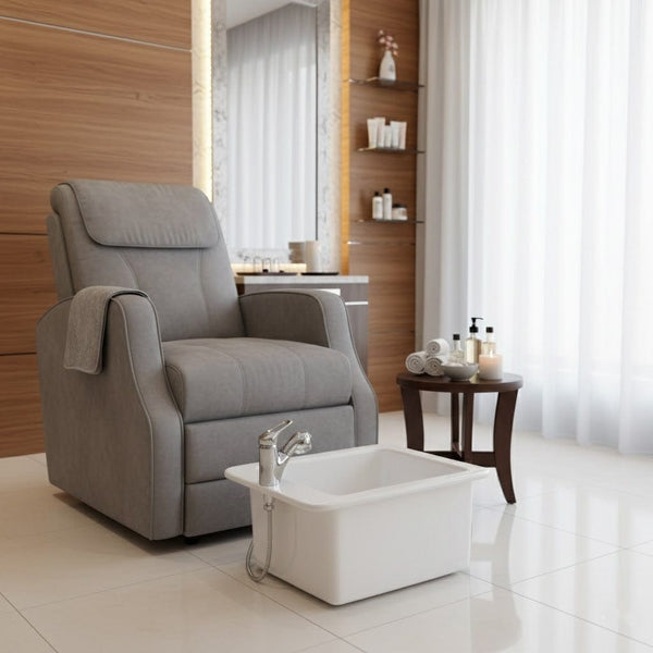 Globalstar Ceramic Pedicure Basin– Professional Foot Spa Bowl for Salon or Home Use