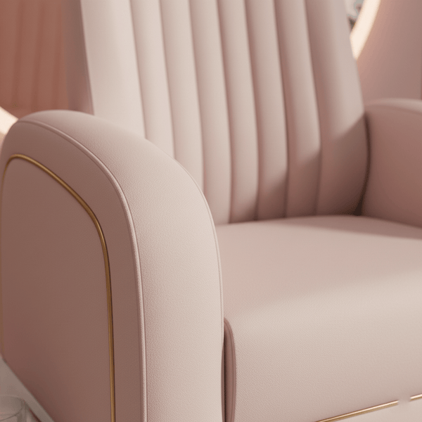 Globalstar Luxury Light Pink Pedicure Chair with Cup Holder – High-End Spa Seating