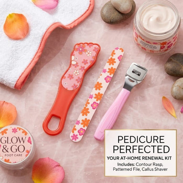 Globalstar Pedicure Kit 3 in 1 Foot Care Set with Foot File, Nail File and Razor