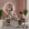 Globalstar Luxury Light Pink Pedicure Chair with Cup Holder – High-End Spa Seating