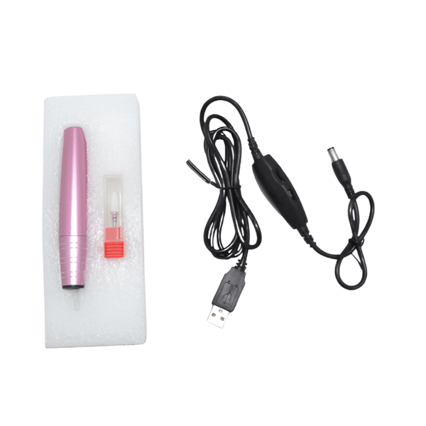 Globalstar Professional Pink Electric Nail Drill Pen - Portable Manicure & Pedicure Tool for Salon-Quality Results at Home