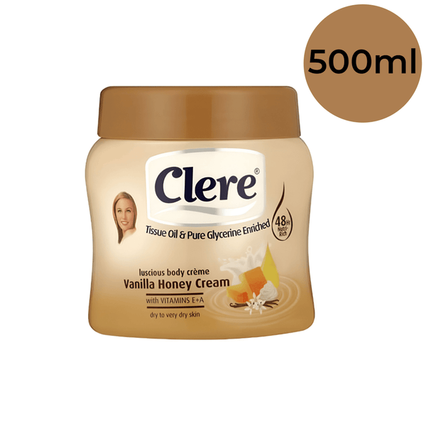 كريم الجسم Clere Vanilla Honey Cream - ترطيب لمدة 48 ساعة مع تركيبة غنية بالمغذيات ورائحة رائعة
