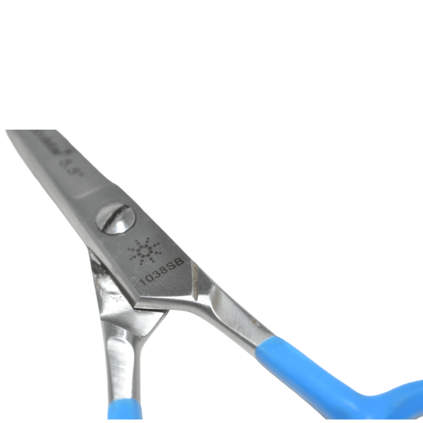 Globalstar Classic 5.5" Hair Cutting Scissors - Stainless Steel with Blue Rubber Grip