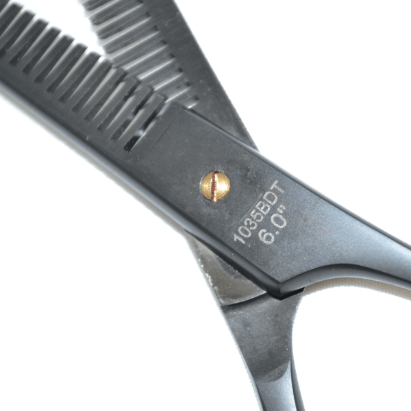 Globalstar 6.0" Black Double Thinning Scissors - Precision Hair Texturizing Tool