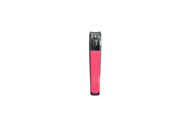 Globalstar Easy Grip Nail Clipper - Stainless Steel with Pink Rubber Handle