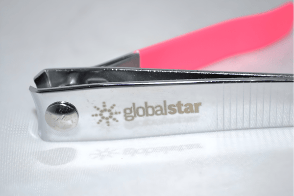 Globalstar Easy Grip Nail Clipper - Stainless Steel with Pink Rubber Handle