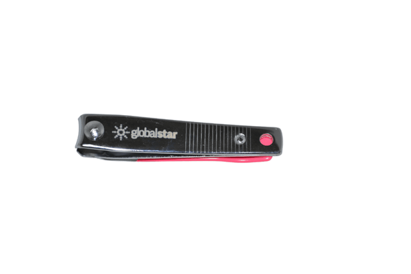 Globalstar Easy Grip Nail Clipper - Stainless Steel with Pink Rubber Handle