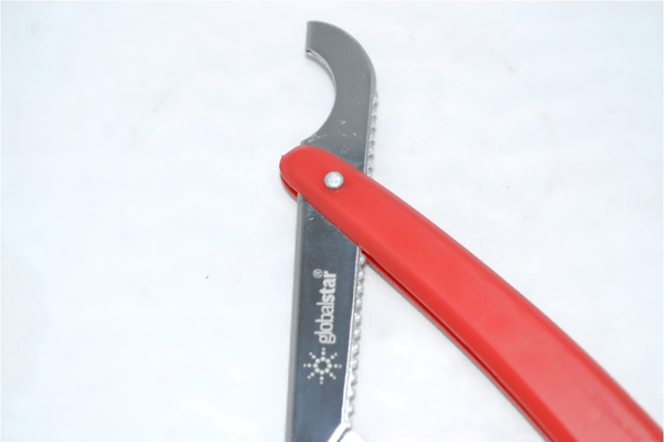 Globalstar High-Quality Straight Razor with Ergonomic Red Handle