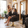 Globalstar H640 Professional Makeup Chair | Luxury Black Leather, 360° Rotation & Height Adjustment