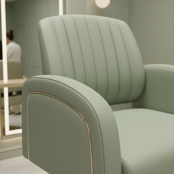 Globalstar Green Stainless Steel Base Styling Chair - Ergonomic Salon Chair with 360° Swivel