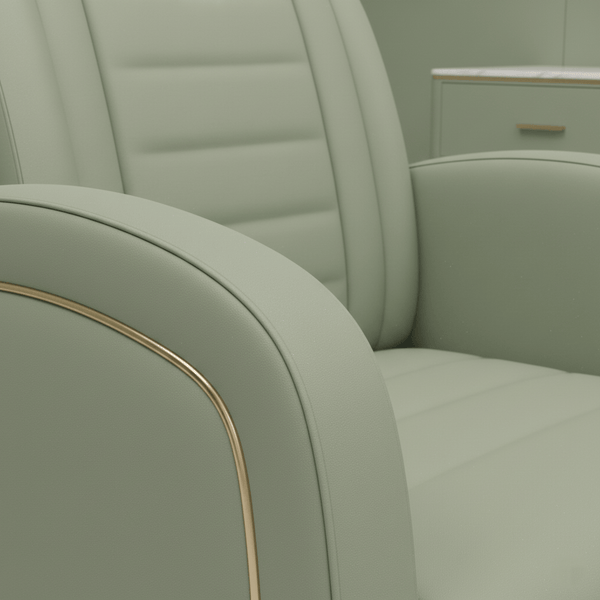 Globalstar Green Stainless Steel Base Styling Chair - Ergonomic Salon Chair with 360° Swivel