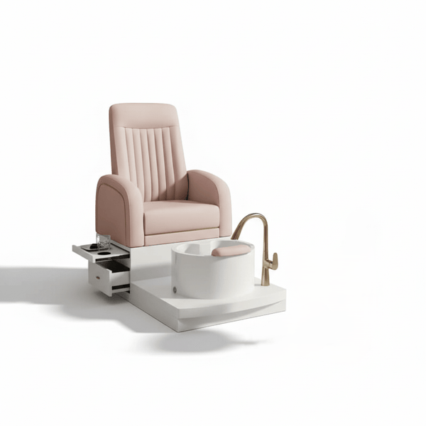 Globalstar Luxury Light Pink Pedicure Chair with Cup Holder – High-End Spa Seating