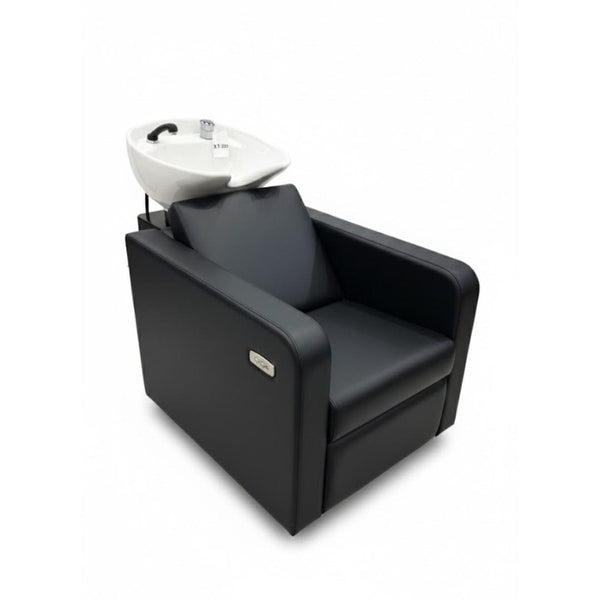 Globalstar XT-229 Black Shampoo Chair with White Basin – Professional Salon Backwash Unit