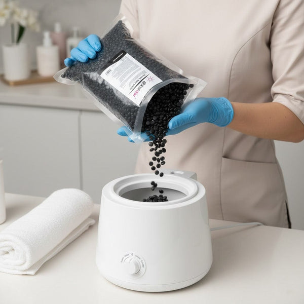 حبيبات شمع إزالة الشعر من جلوبال ستار باللون الأسود 1000 جرام