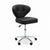 Globalstar LX-3072 Black Stool Chair with Backrest – Rolling Salon Spa Stool with Leather Padding