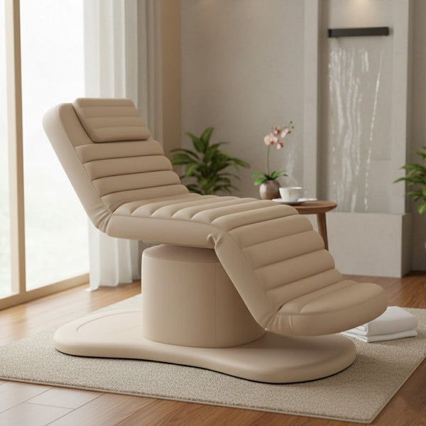 Globalstar Professional Salon & Spa Beauty Bed – Convertible Reclining Chair, Beige, Synthetic Leather