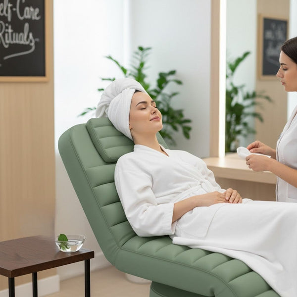 Globalstar Professional Green Salon Beauty Electric Bed – Convertible Spa Bed and Chair with Adjustable Height