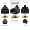 Globalstar Makeup Chair Black B641 – Premium Salon Chair with Gold Base, Reclining, 360° Rotation & Height Adjustment