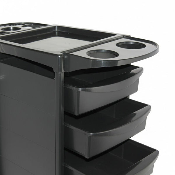 Globalstar Professional Salon Trolley with Metal Frame, 5 PVC Drawers, and Retractable Shelves – Ultimate Hairdressing Organizer