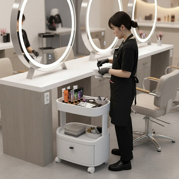 Globalstar Small Rolling Trolley with Drawer - Perfect for Salon and Multiuse Storage