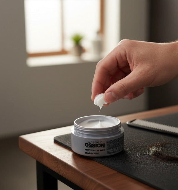 Morfose Ossion Hair Styling Wax 100ml – Flexible Hold Matte Finish Wax for Natural & Modern Hairstyles (Grey Packaging)