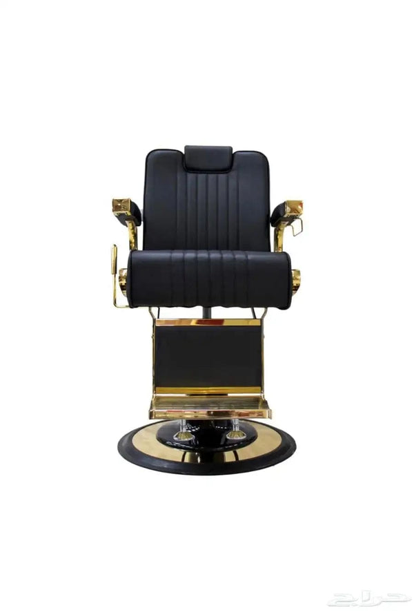 Globalstar Classic Barber Chair Gold Frame with Black Leather Upholstery – Stylish & Durable