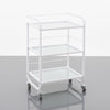 Globalstar Professional 3-Tier Glass Trolley– White Frame with Frosted Glass Shelves for Salon and Home Use