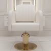 Globalstar White and Gold Makeup Styling Chair - Ergonomic Beauty Chair with Adjustable Height