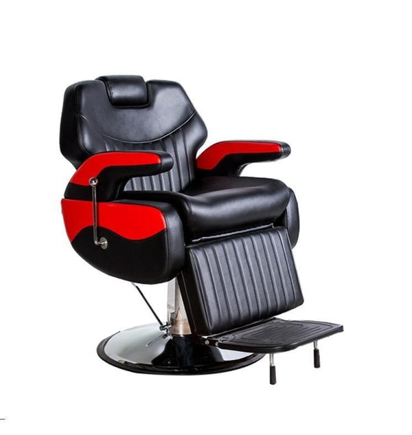Black Professional Black & Red Barber Chair - 2689 - Awarid UAE