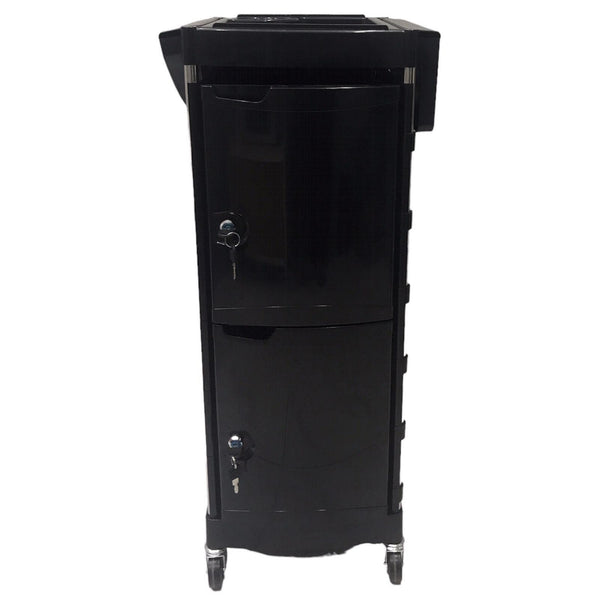 Globalstar Professional Black Salon Trolley With Door BS-1156 - Awarid UAE