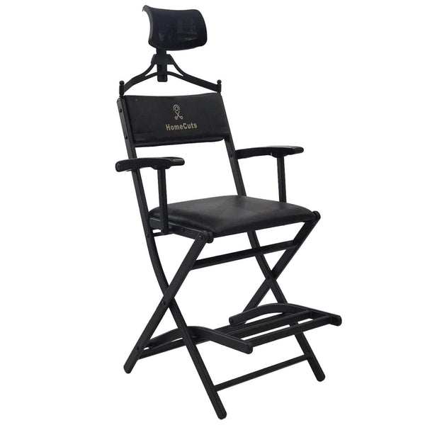 Portable Director's Makeup Chair With Headrest Black MY740 - Awarid UAE