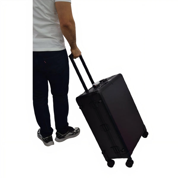 Globalstar Black Makeup Trolley Case With Adjustable LED Lights, Speaker, Bluetooth Player And Detachable 4 Wheels - Awarid UAE