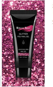 Monika Nails Glitter Poly Nail Gel 38 Quick Building Nail Gel (30ml) - Shine Bright Like a Diamond