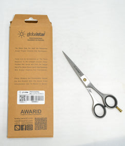 Globalstar Professional Barber Scissors 6'' Stainless Steel with Rubber Grip - Precision Hair Cutting Shears