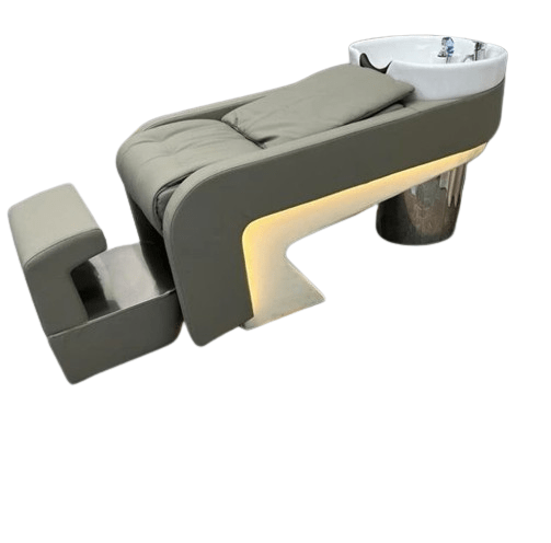 Global Star Light Luxury Shampoo Bed - Customized Half Lying Type with Ceramic Basin for Hairdressing Salons