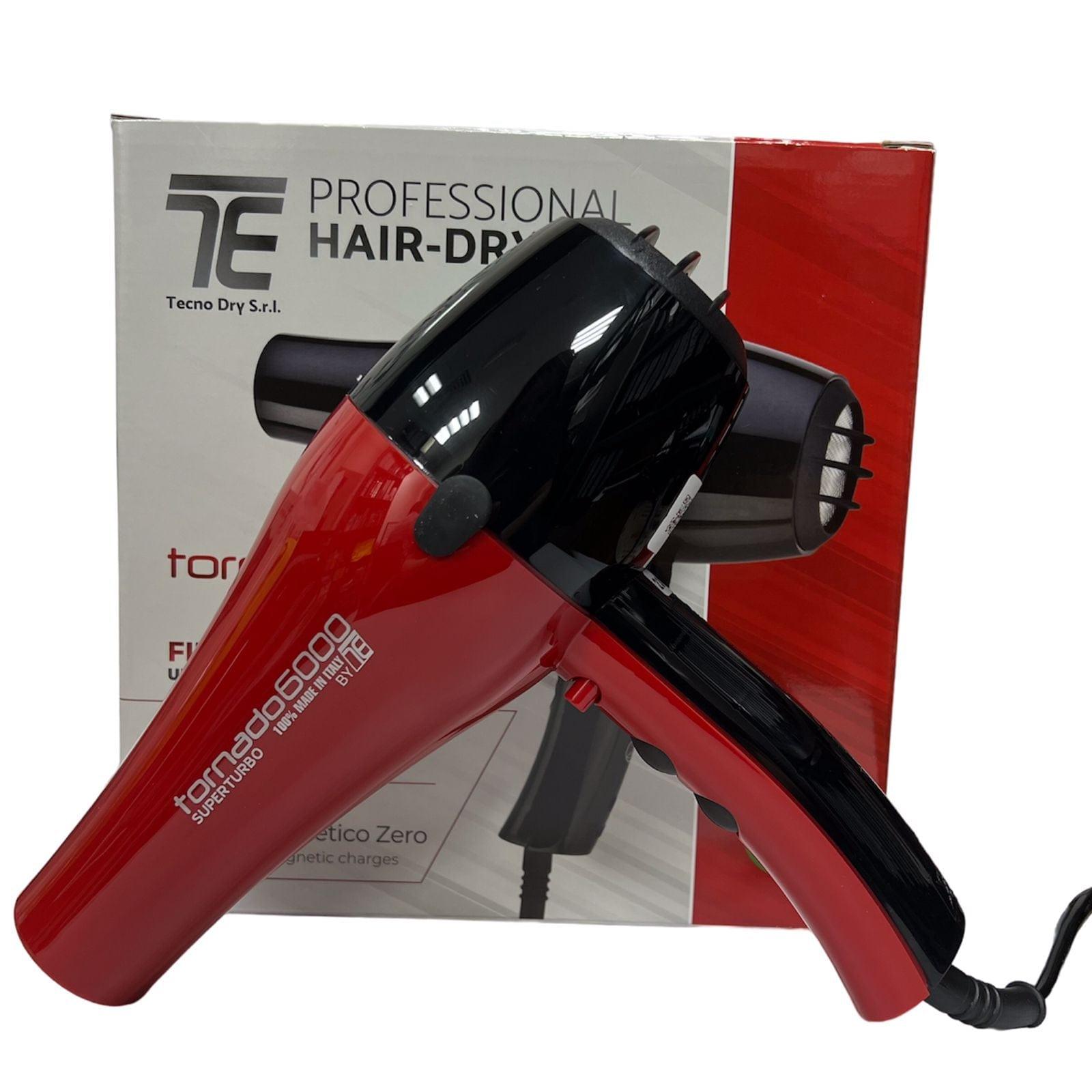 Tecno Elettra Tornado 6000 Super Turbo Professional Hair Dryer Red & Black 2500W