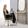 Globalstar Luxury Ladies Styling Chair – Gold Hydraulic Salon Chair for Hairdressers & Beauty Salons