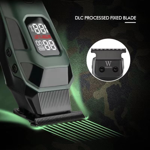 WMARK NG-8280 Professional T-Blade Trimmer 5-Speed 8000 RPM Cordless Hair Clipper DLC Blade 300min Runtime Green